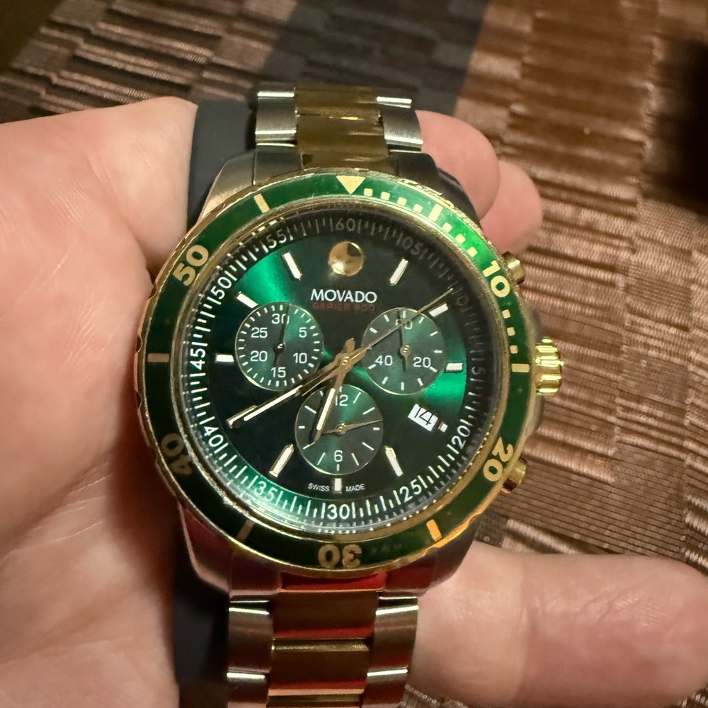 Movado Emerald Dial with Gold-Tone Accents beautiful